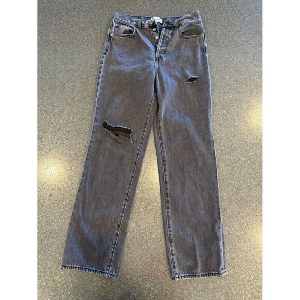 Pistola Black Womens Distressed Jeans Size 27 Button Fly‎